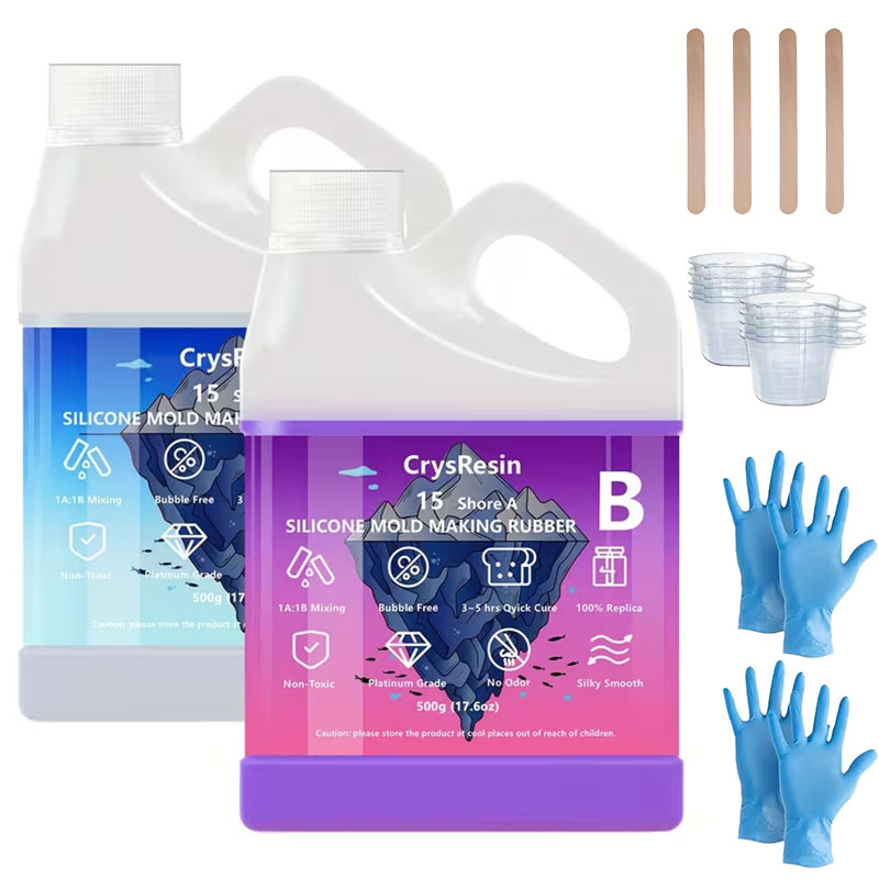 Candle Making Kits - 500ml 2本入り 液体シリコン モールド作成用、ソフトで非粘着性、耐久性があり、速硬化性のゴムキット、DIYレジンキャスティング、キャンドル、石鹸用