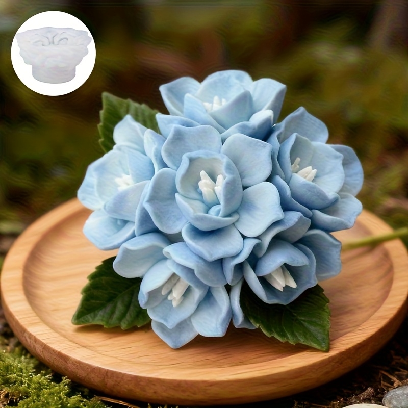 Candle Making Tutorial - 1つのアジサイの花型シリコンモールド、キャンドル、石鹸、樹脂工芸品の作成に適しており、春の装飾、バレンタインデーなどにも適しています。