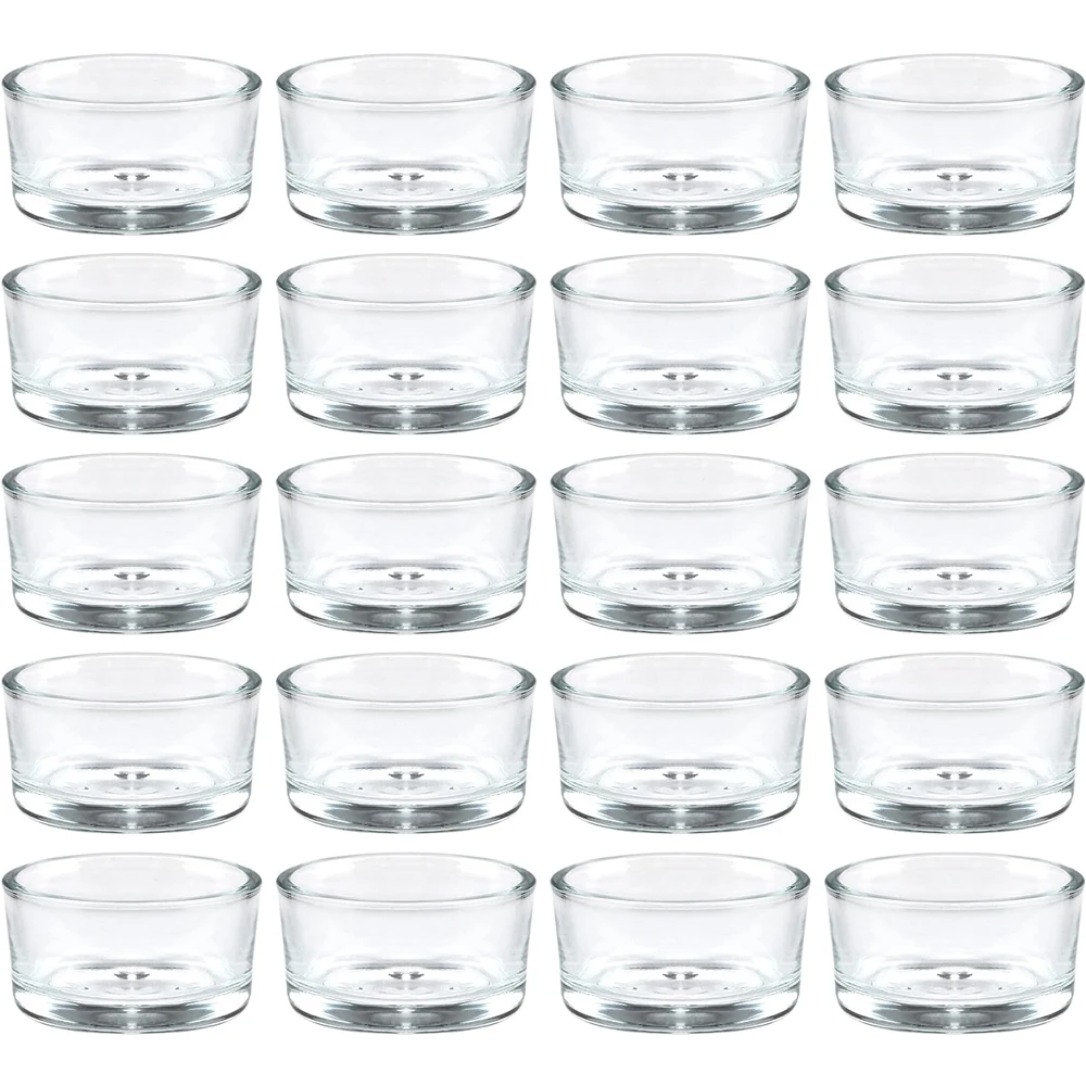 Candle Making Jars With Lids - 透明なガラス製ティーライトキャンドルホルダー、結婚式、パーティー、ディナー、ウェディングセンターピース、家の装飾に使用、1 x 2インチ