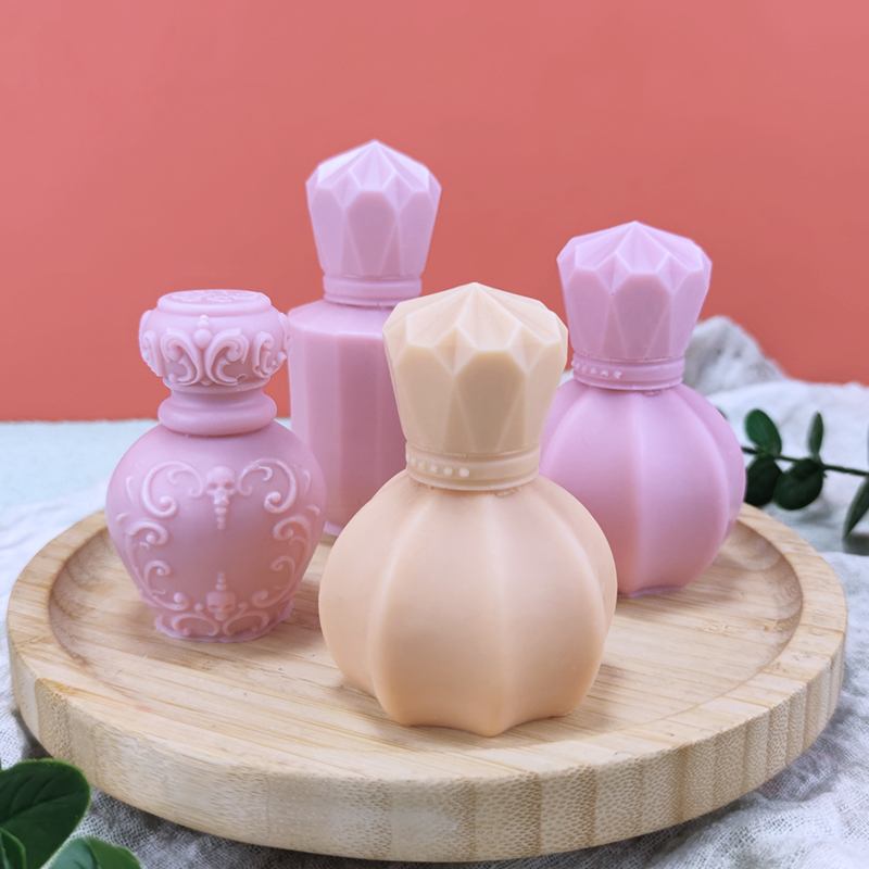 Candle Making And Perfume - アロマセラピーキャンドル,香水瓶,幾何学的なセクション,手作りの工芸品,製造用品,家の装飾用の3Dレトロなシリコンモールド