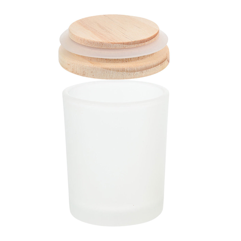 厚手のガラス製保存瓶。素朴な木製の蓋が付いており、DIYで好 - Candle Making Jars With Lids のレビューと価格