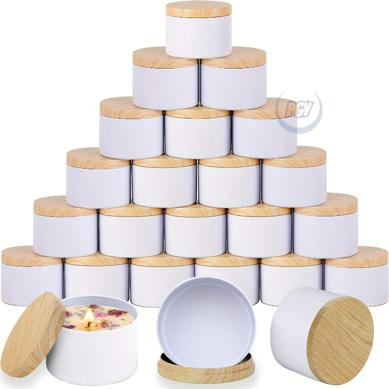 ホワイトメタルキャンドルジャー キャンドル作成ツールセット  - Candle Making Jars With Lids のレビューと価格