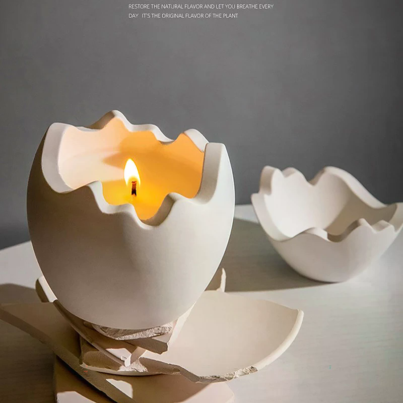 新しい卵型キャンドルジャー型収納ボックス、蓋付きシリコン型、 - Candle Making Jars With Lids のレビューと価格