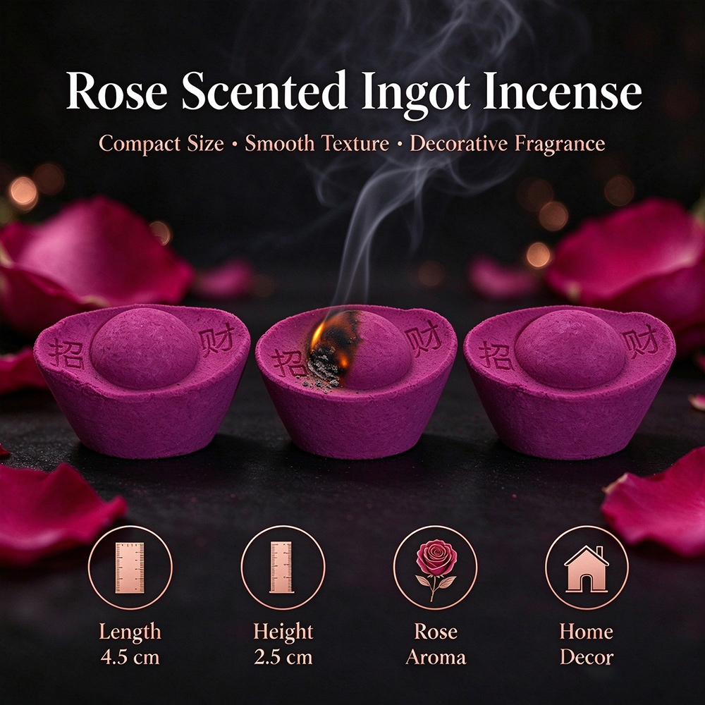 バラの香りがする、大きな金塊型の香。高さ2.5cm。約50分 - Candle Making Jug のレビューと価格