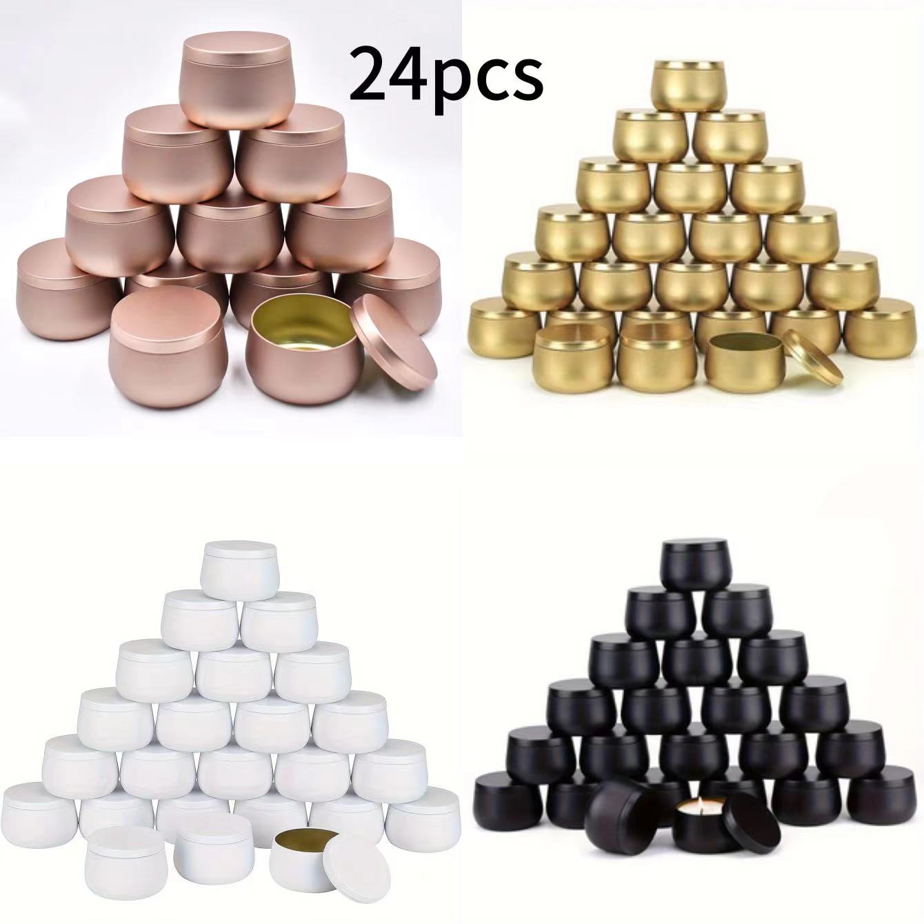 多目的缶「蓋付き4/8オンスメタルキャンドル缶24個 - D - Candle Making Jars With Lids のレビューと価格