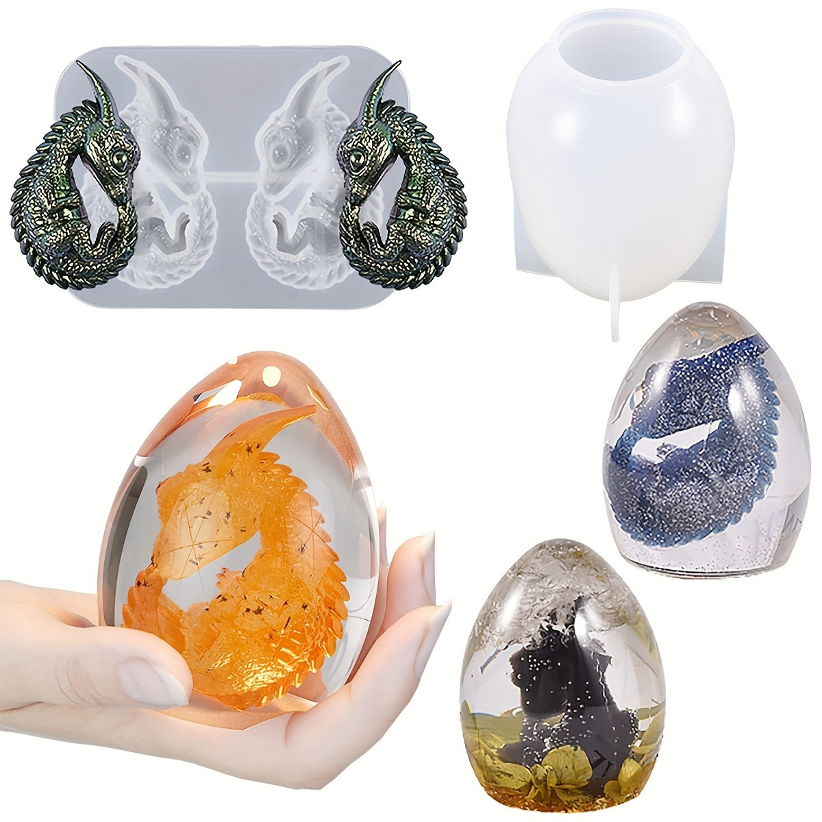 シリコンドラゴンエッグ型、2個セット、恐竜の卵樹脂鋳造型、D - Candle Making Kits のレビューと価格