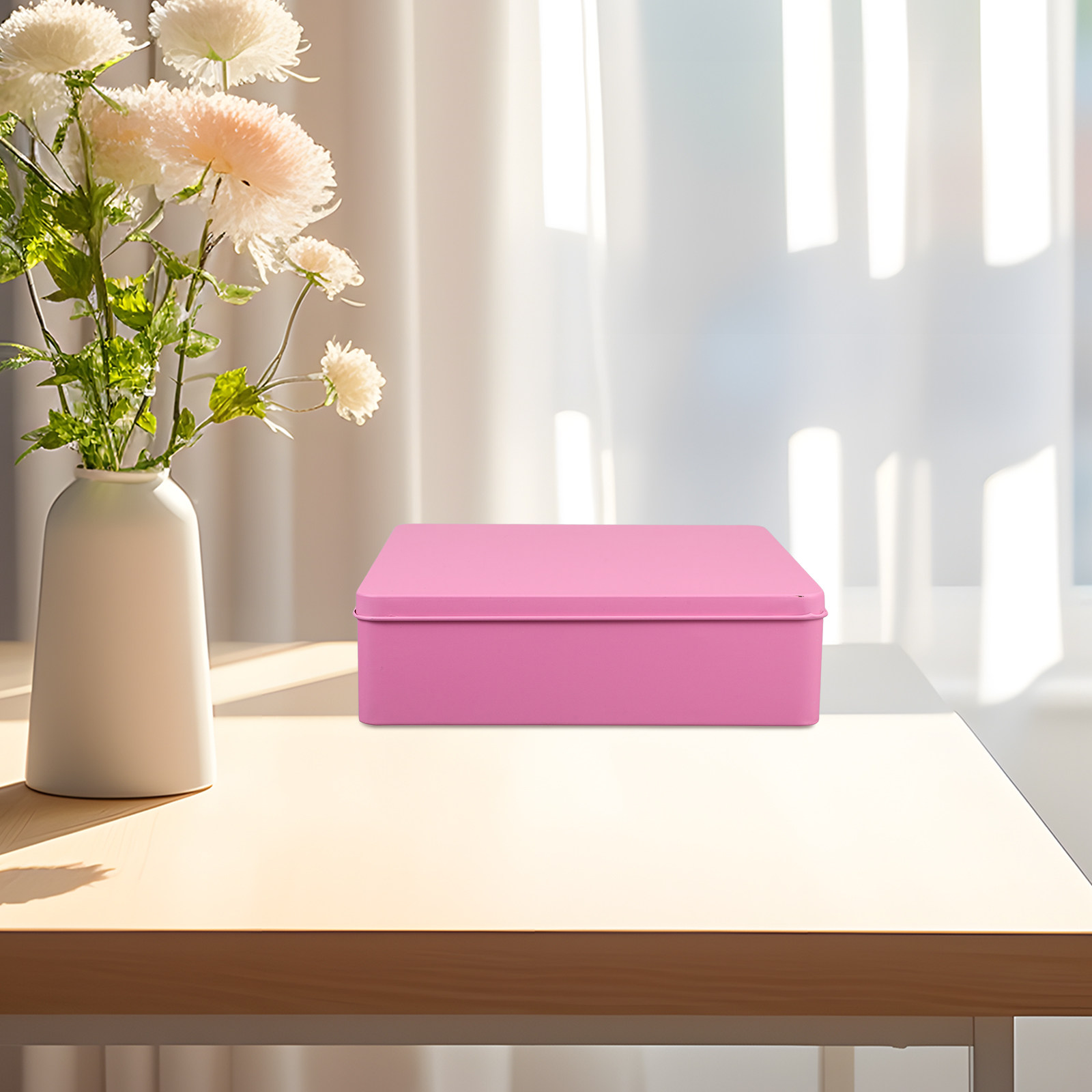 大型の装飾的なブリキ製収納ボックス。正方形のクッキー缶。密閉 - Tin Container Lid のレビューと価格